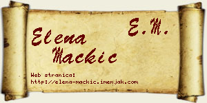 Elena Mačkić vizit kartica